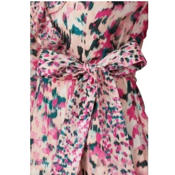 Rococo Sand Mimi pink floral wrap dress small - Picture 5 of 8